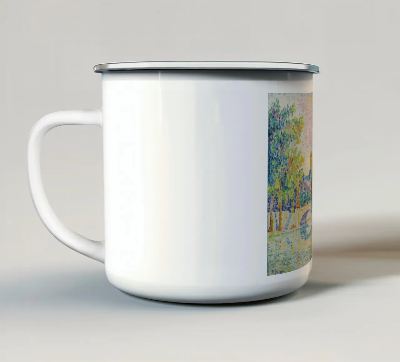 Paul Signac - La Cite, Parigi tazza in smalto da Timeless Artworks