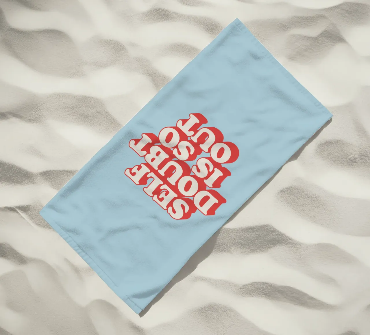 Il dubbio su se stessi è così fuori dal mondo Citazione Motivational Vibe telo mare da THE MOTIVATED TYPE