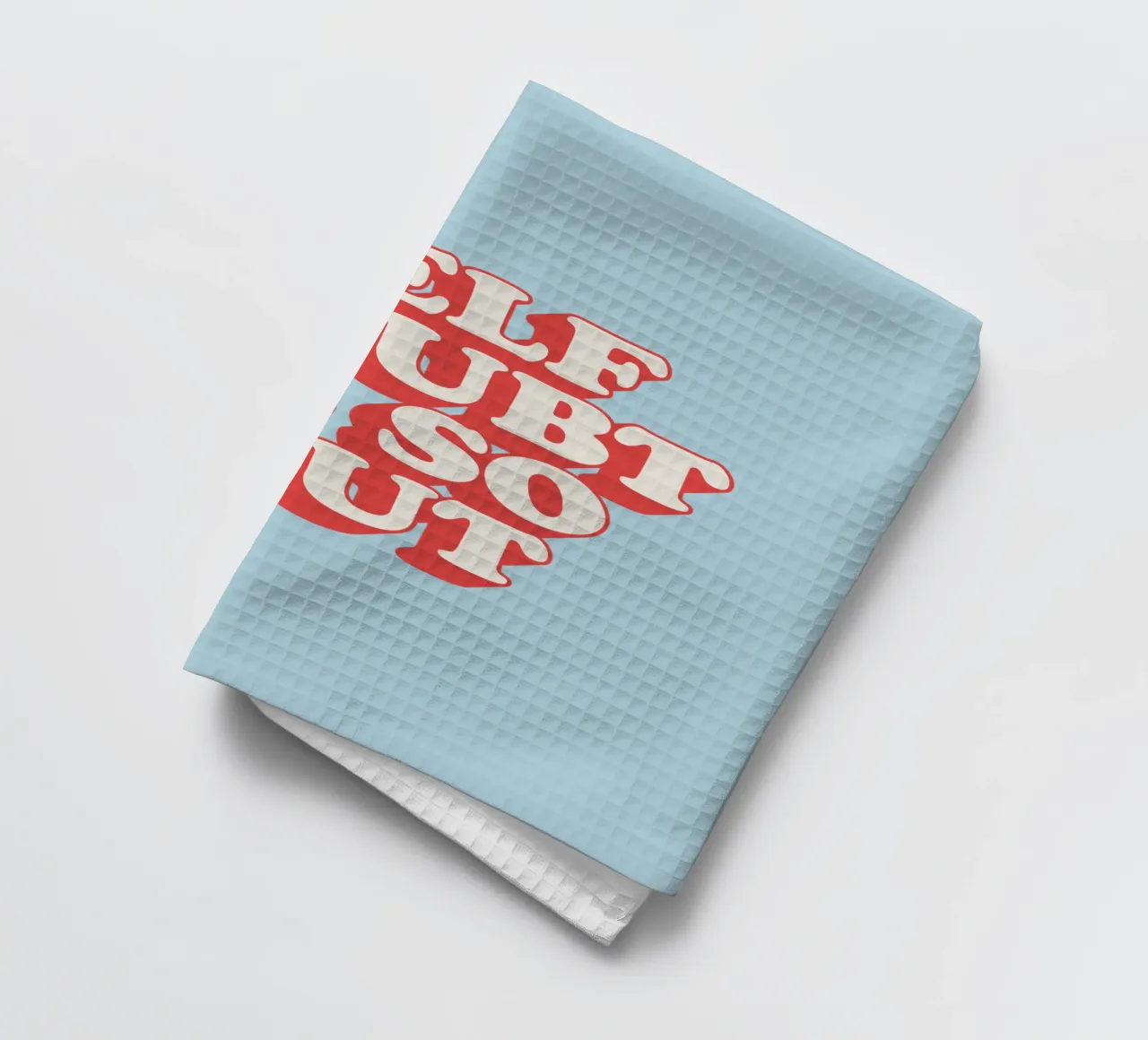 Self Doubt is So Out Empowering Motivational Vibe Quote tea towel by THE MOTIVATED TYPE