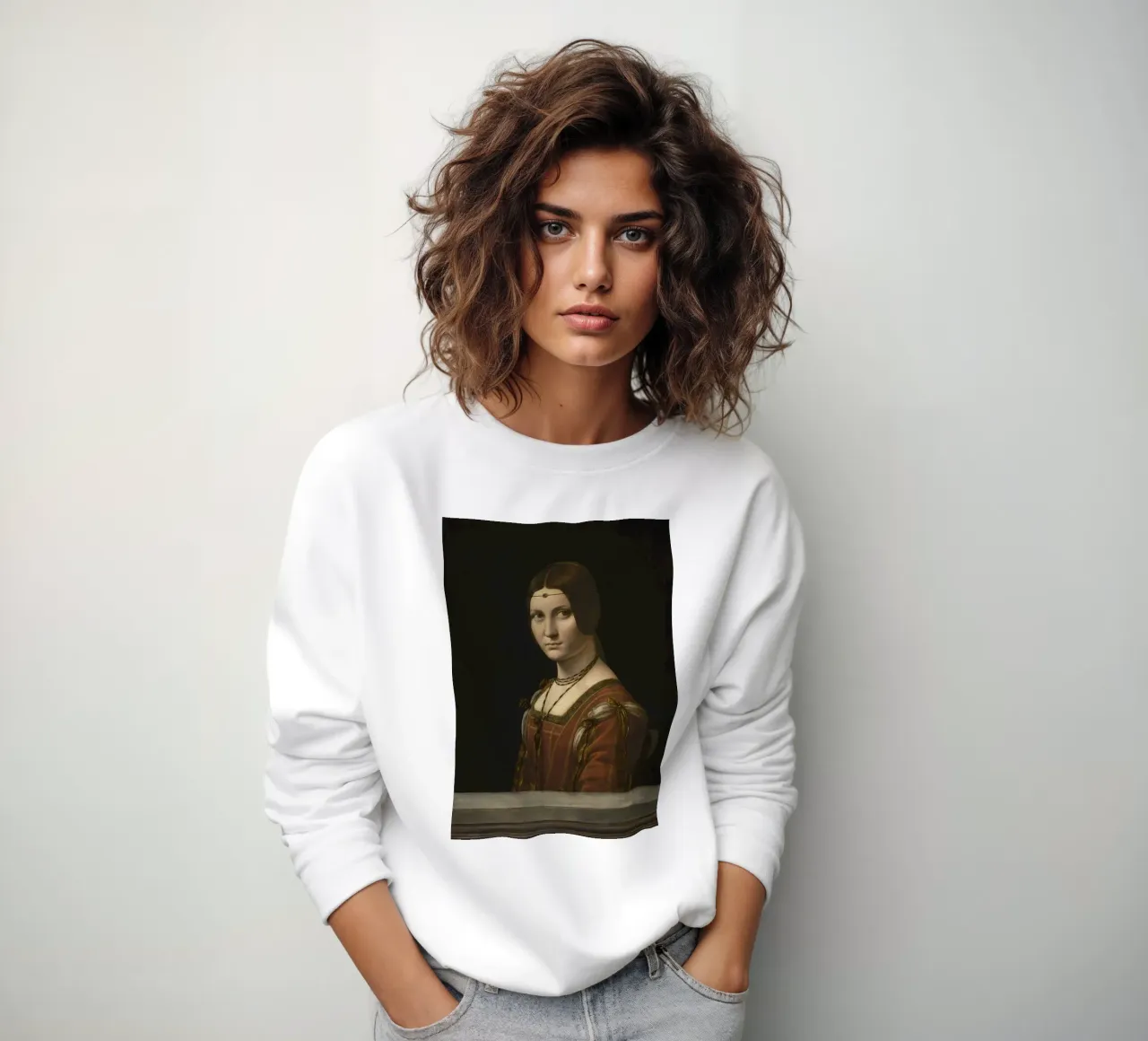 Leonardo da Vinci - Retrato de una dama de la corte de Mil sudadera de Timeless Artworks