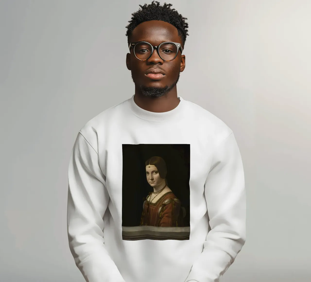 Leonardo da Vinci - Retrato de una dama de la corte de Mil sudadera de Timeless Artworks