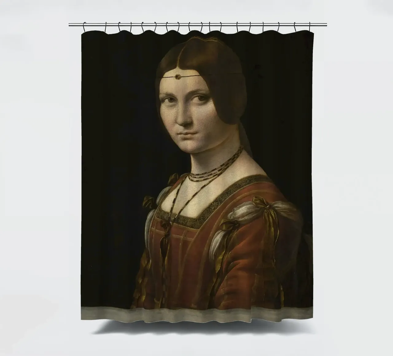 Leonardo da Vinci - Porträt einer Dame vom Hofe von Mil Duschvorhang von Timeless Artworks