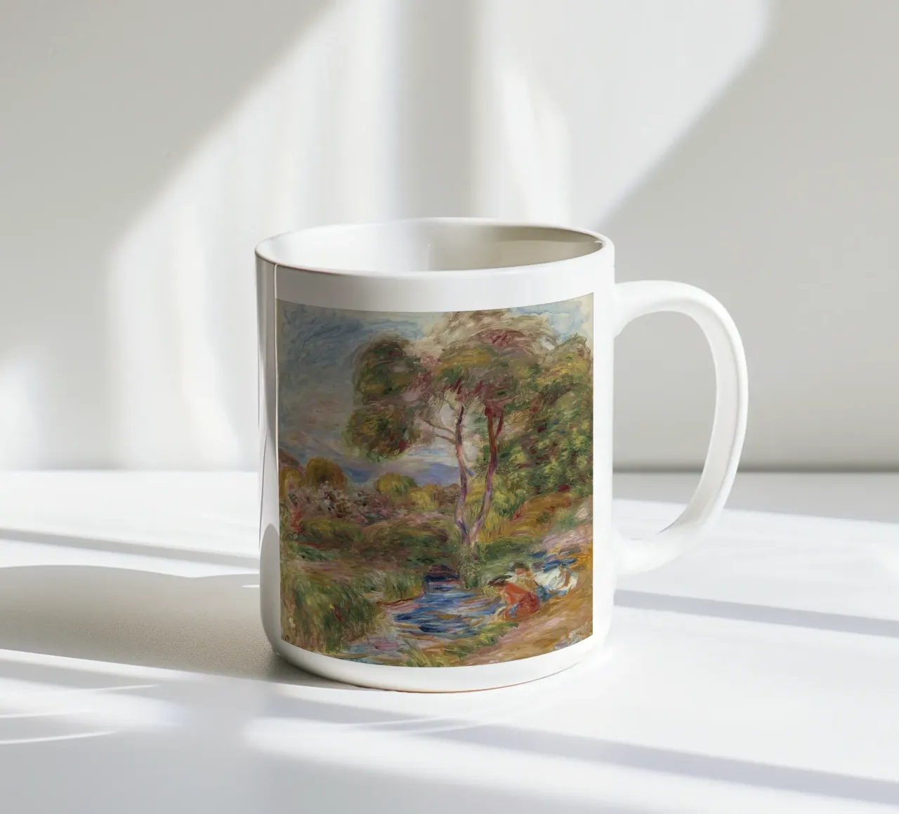 Pierre-Auguste Renoir - Landschap in Zuid-Frankrijk keramische mok van Timeless Artworks