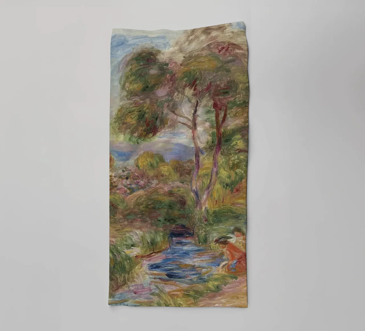 Pierre-Auguste Renoir - Landschap in Zuid-Frankrijk badhanddoek van Timeless Artworks
