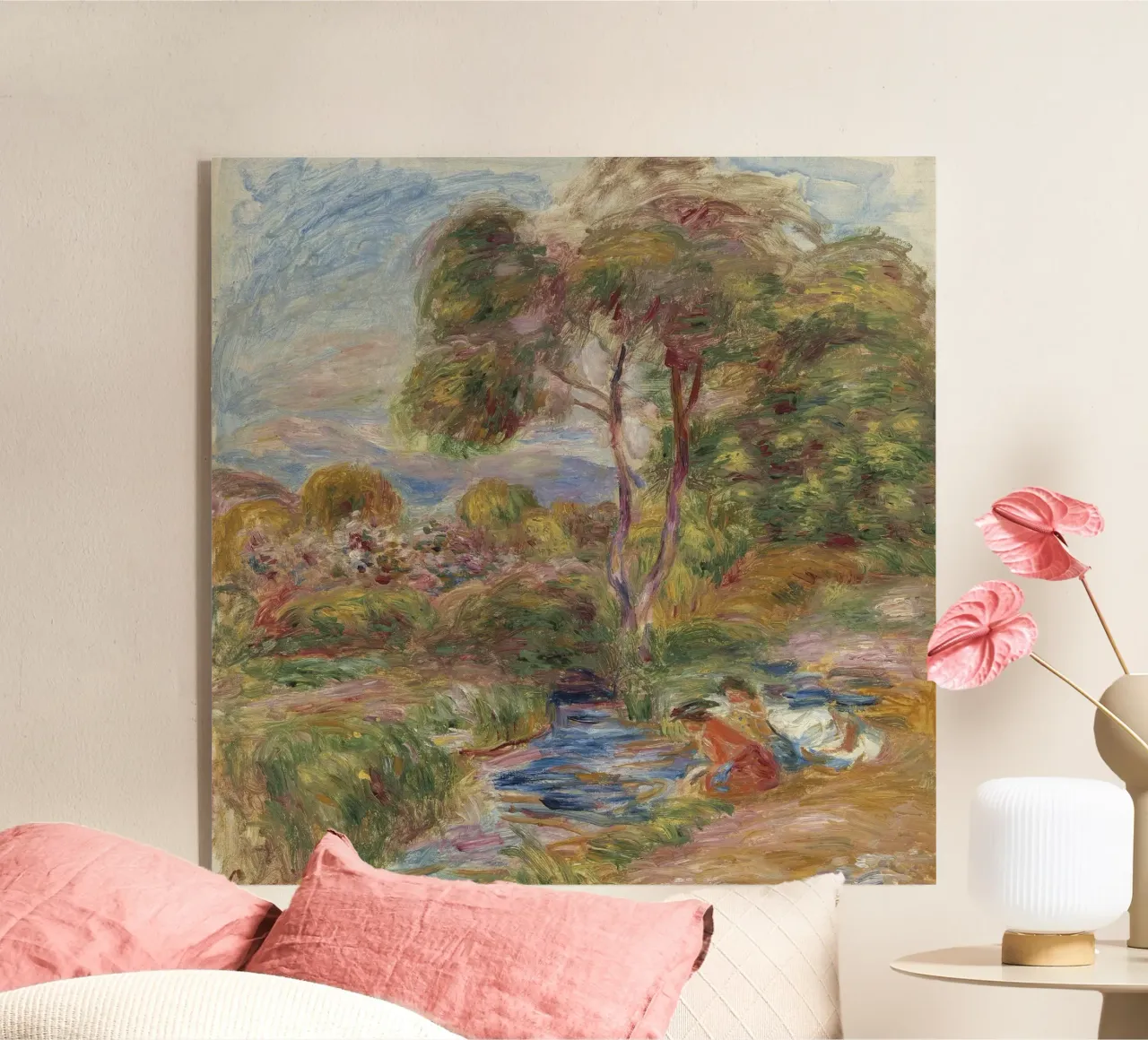 Pierre-Auguste Renoir - Landschap in Zuid-Frankrijk acryl van Timeless Artworks