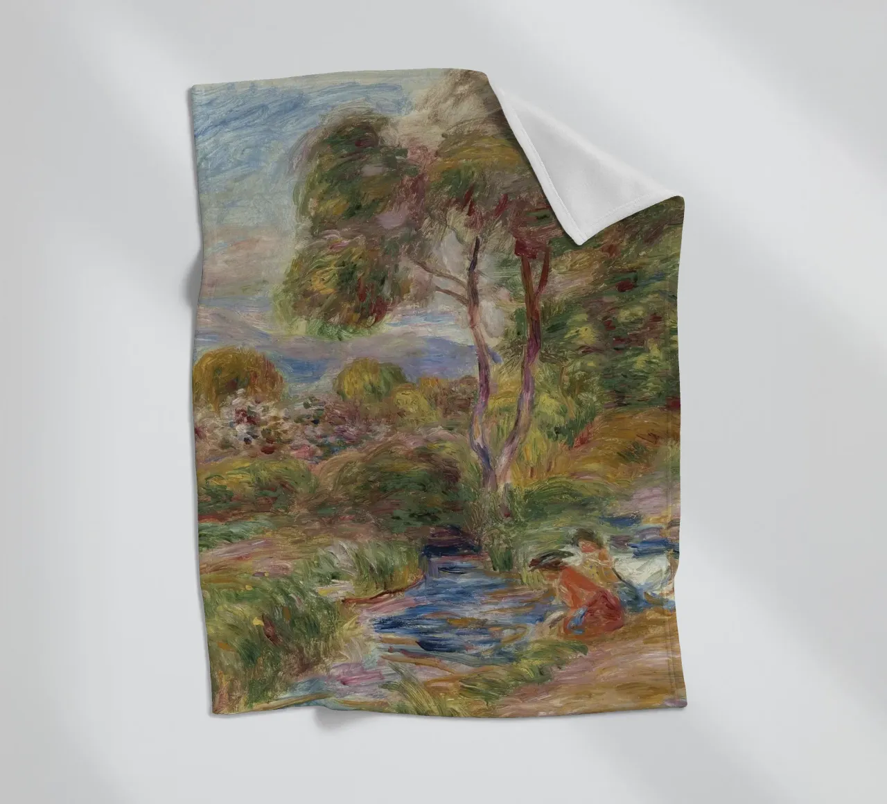 Pierre-Auguste Renoir - Landschap in Zuid-Frankrijk fleecedeken van Timeless Artworks