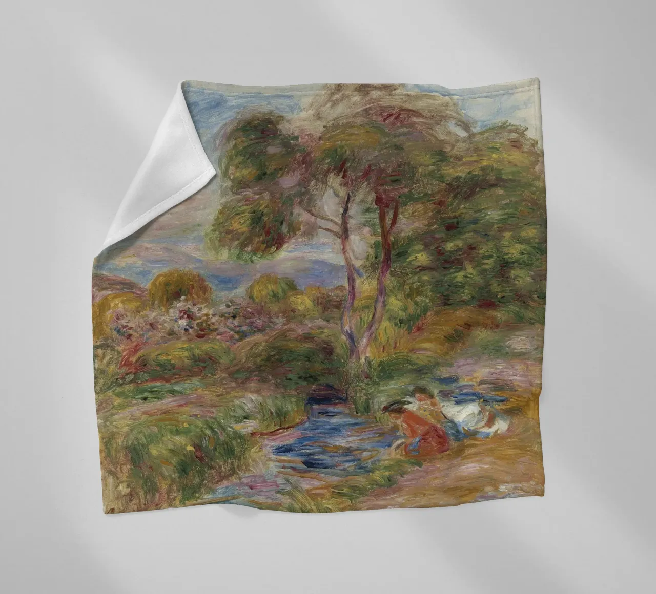 Pierre-Auguste Renoir - Landschap in Zuid-Frankrijk fleecedeken van Timeless Artworks