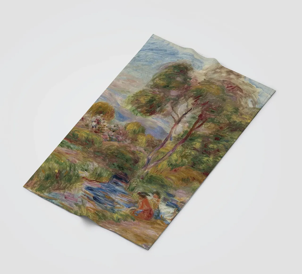 Pierre-Auguste Renoir - Landschap in Zuid-Frankrijk fleecedeken van Timeless Artworks