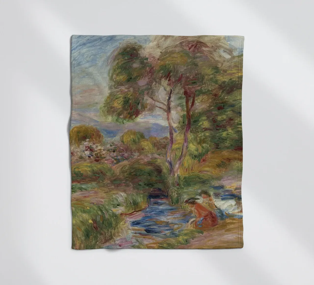 Pierre-Auguste Renoir - Landschap in Zuid-Frankrijk fleecedeken van Timeless Artworks
