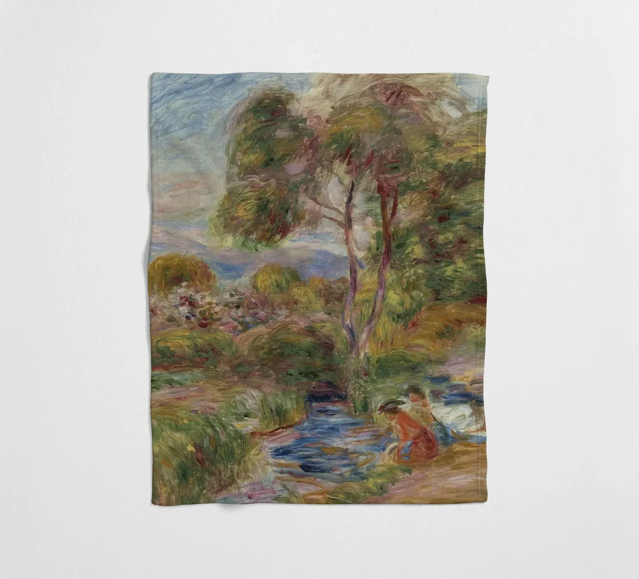 Pierre-Auguste Renoir - Landschap in Zuid-Frankrijk fleecedeken van Timeless Artworks