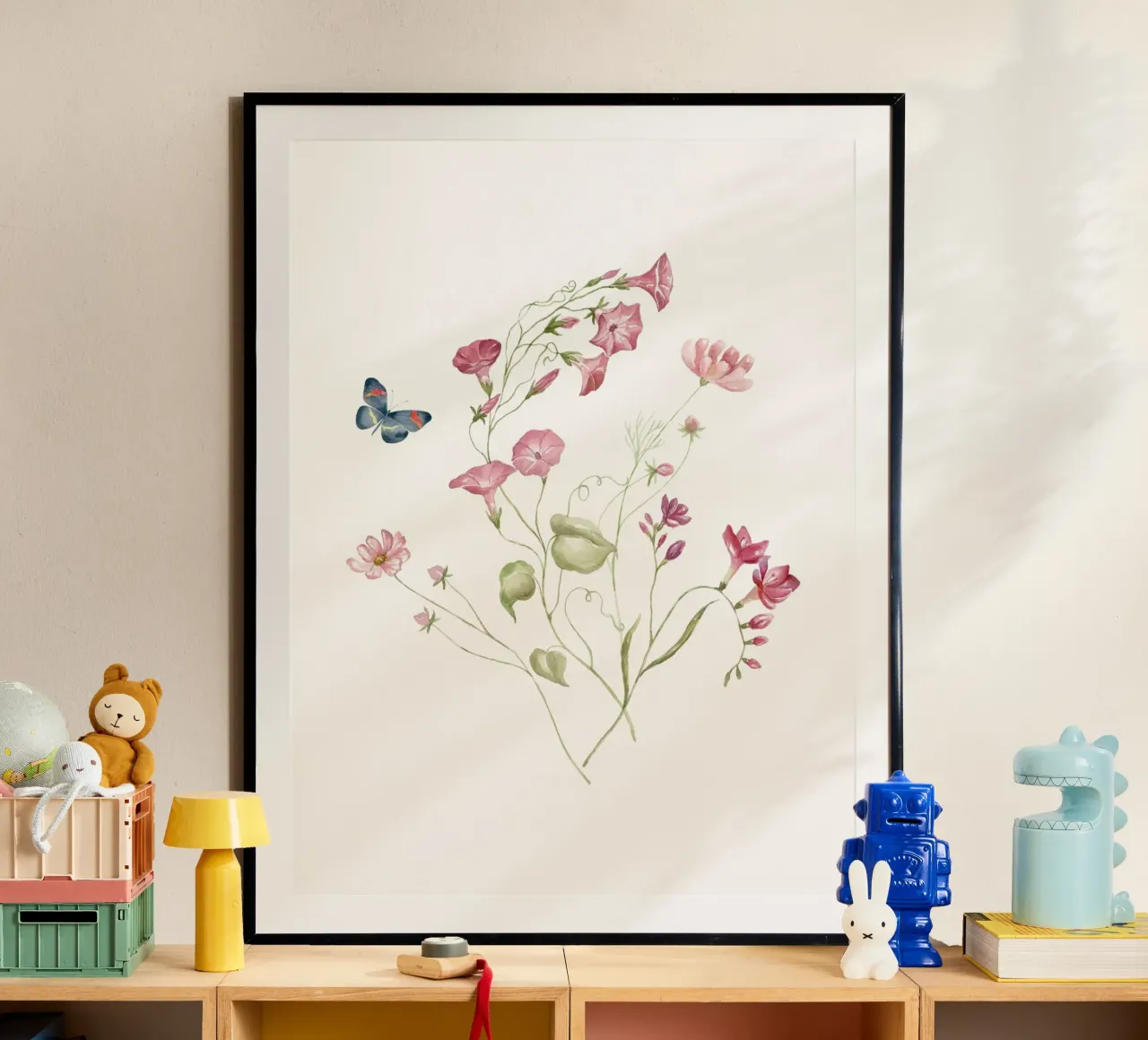 Poesia floreale poster con telaio in plastica da KidzStudio