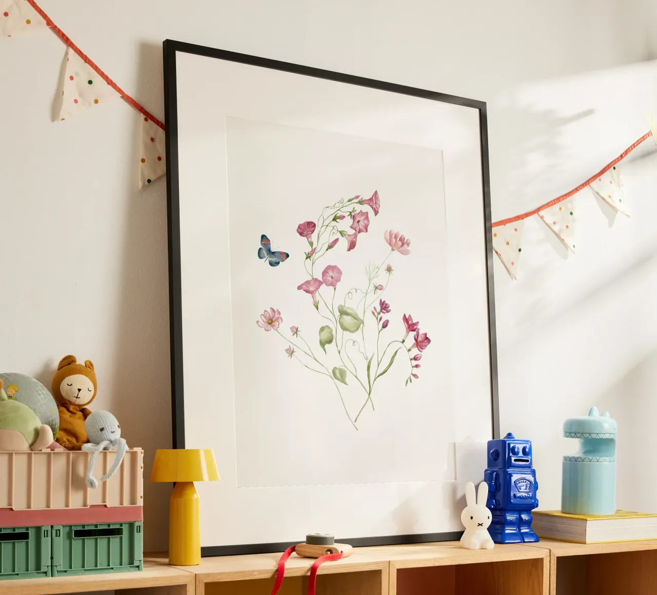 Poesia floreale poster con telaio in plastica da KidzStudio