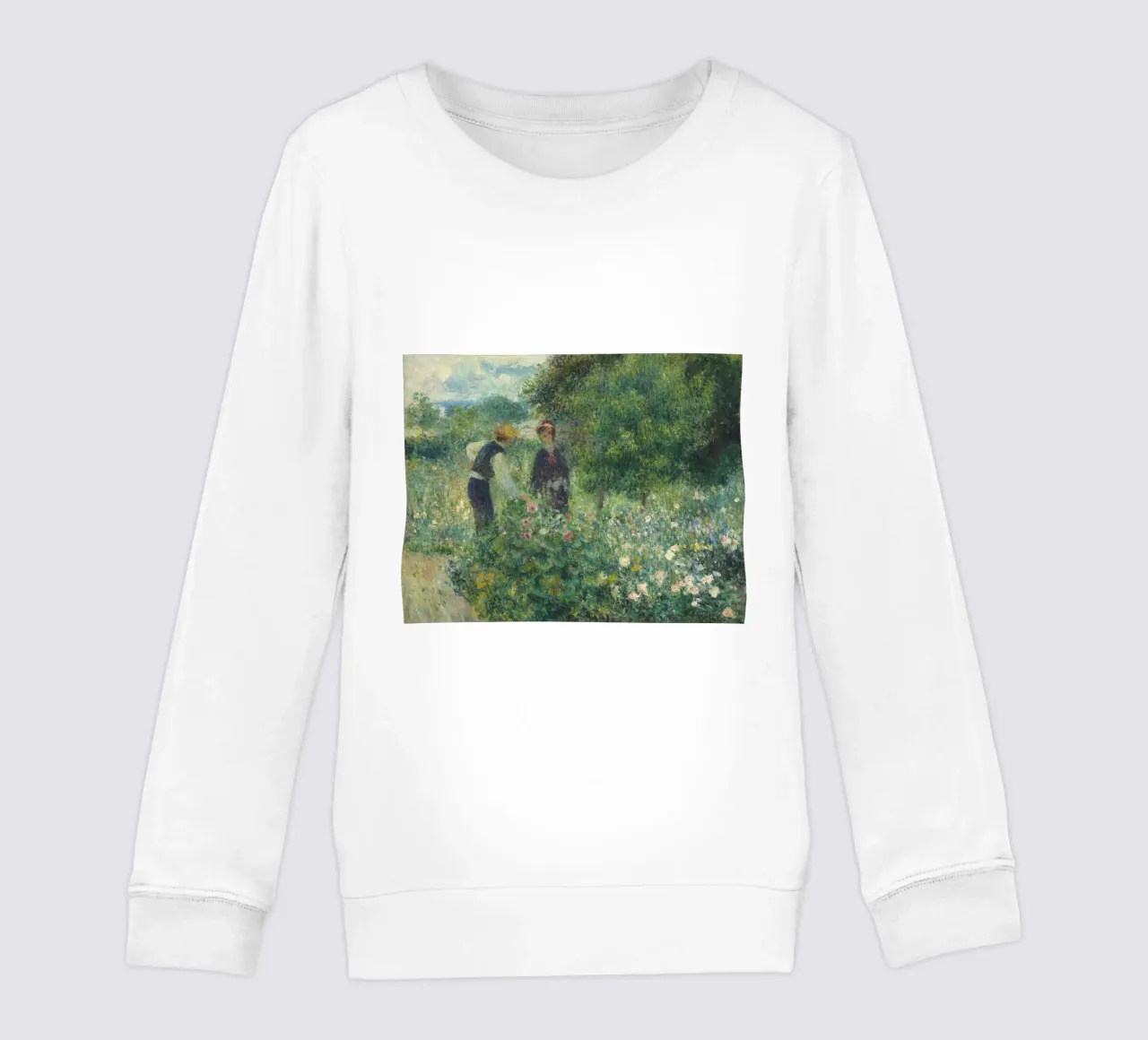 Pierre-Auguste Renoir - Raccolta di fiori felpa bambino da Timeless Artworks