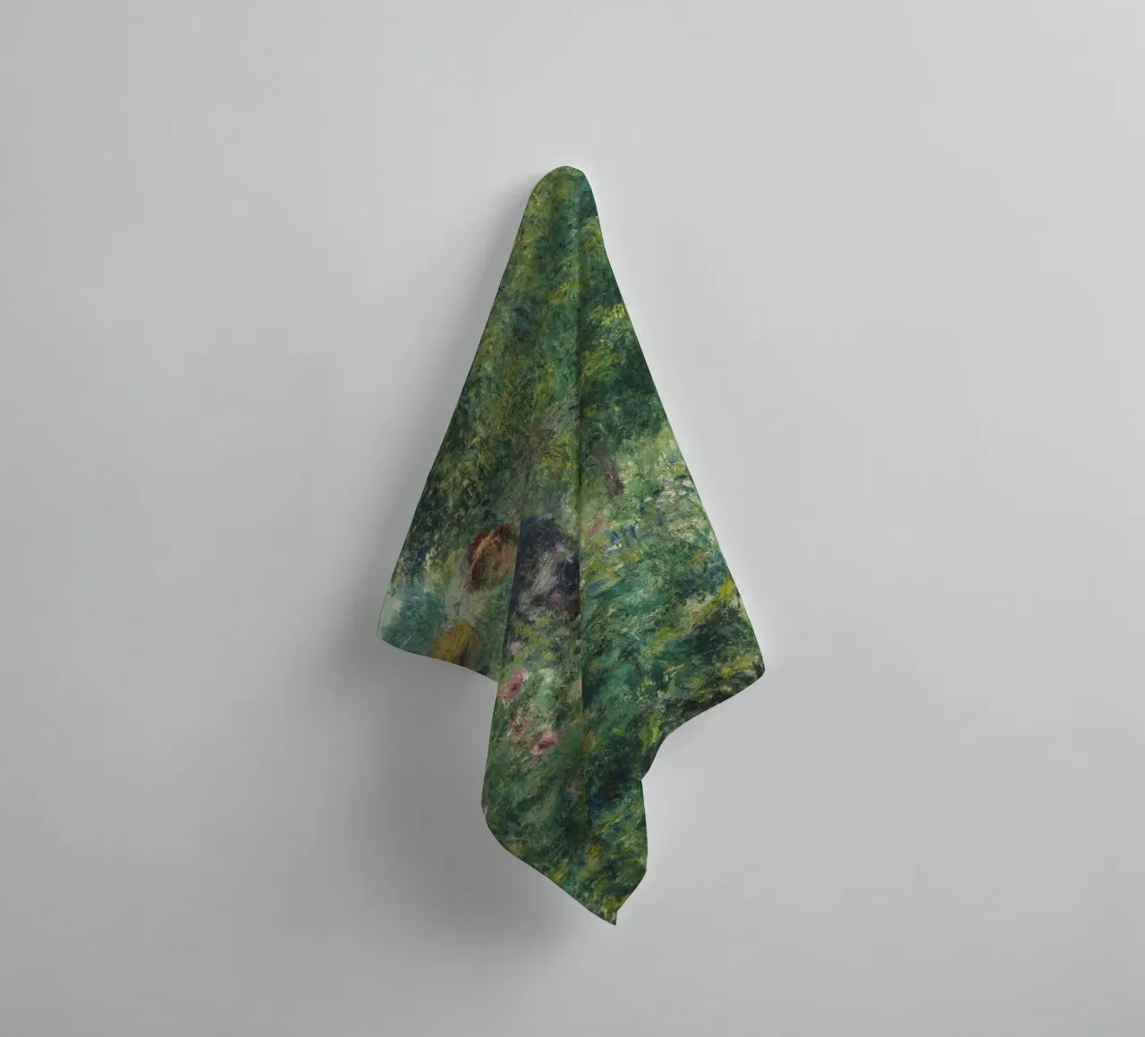 Pierre-Auguste Renoir - Bloemen plukken badhanddoek van Timeless Artworks