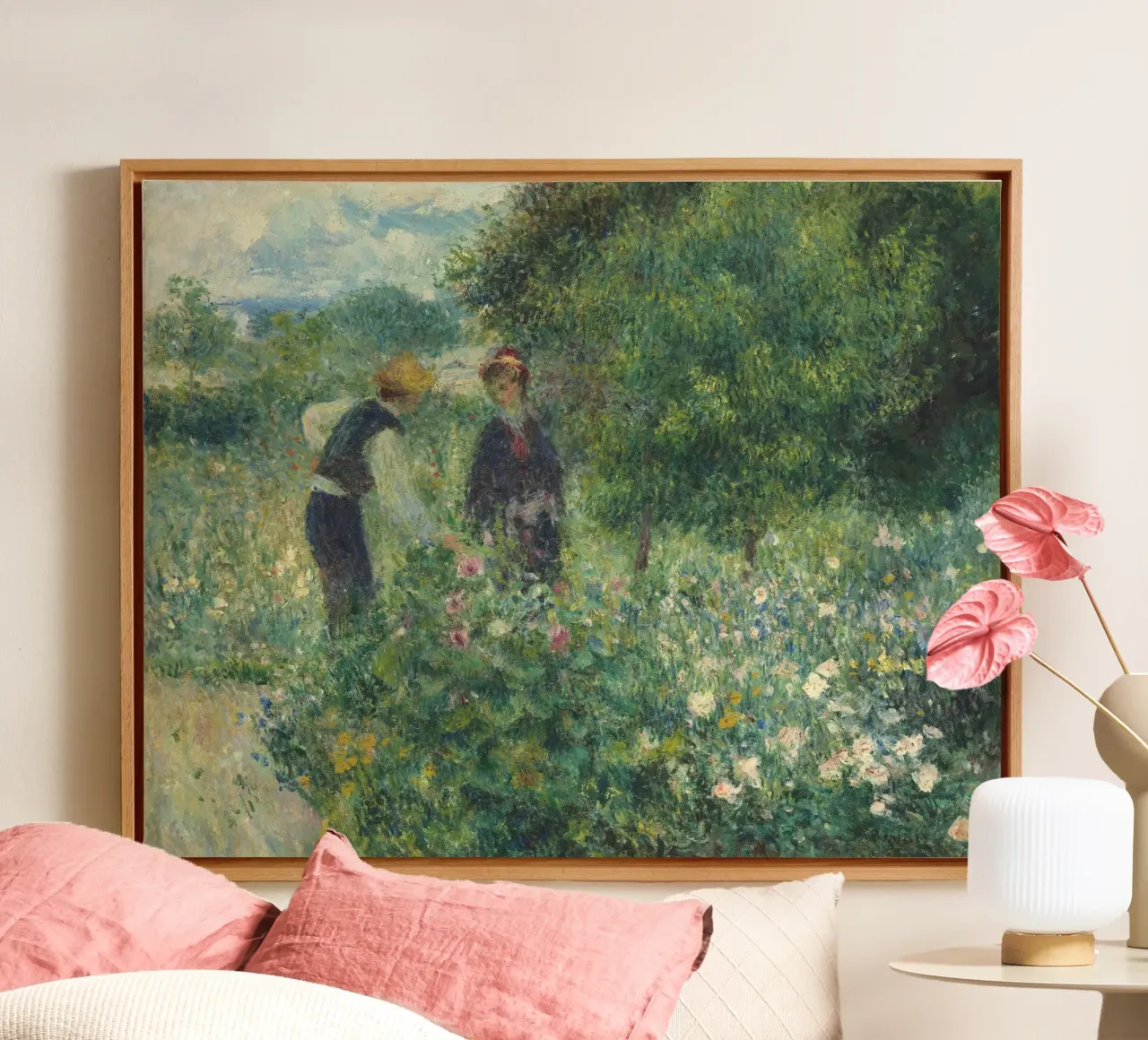 Pierre-Auguste Renoir - Picking flowers canvas by Timeless Artworks