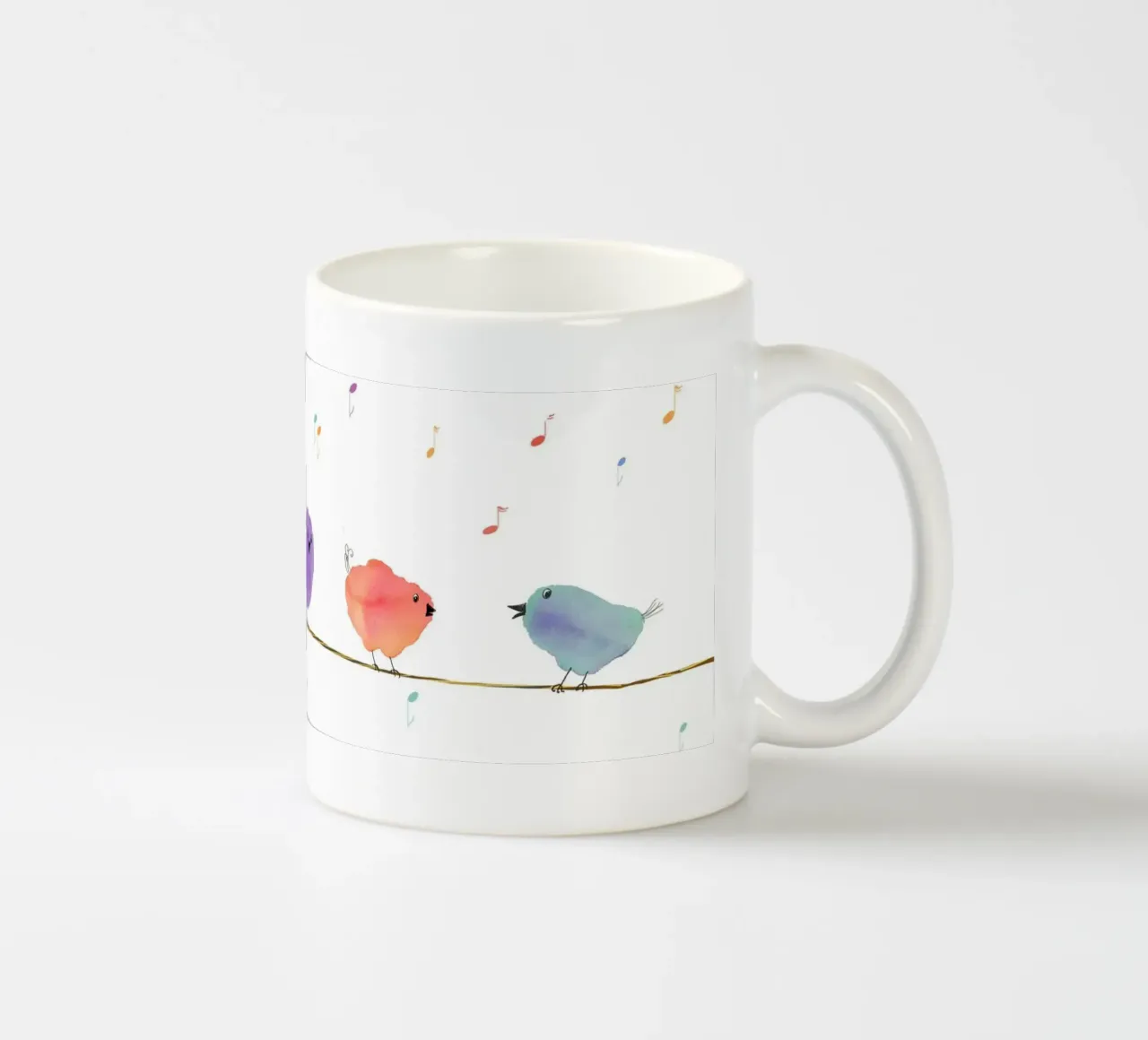 Fünf Vögelchen auf einem Ast tazza in ceramica da Farbwelten