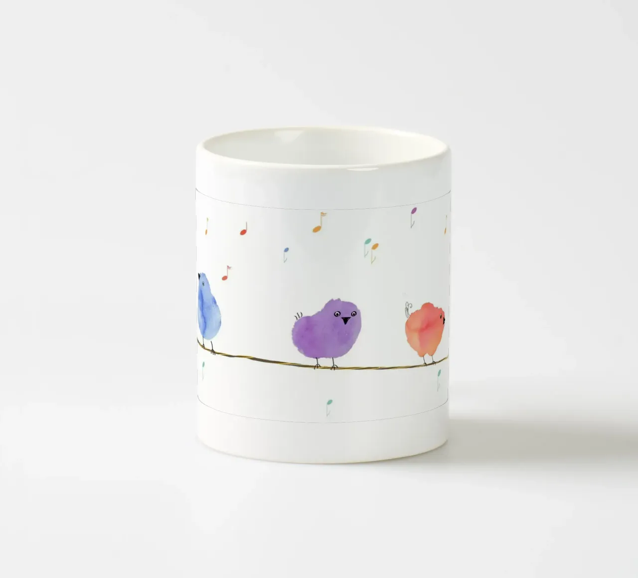 Fünf Vögelchen auf einem Ast tazza in ceramica da Farbwelten