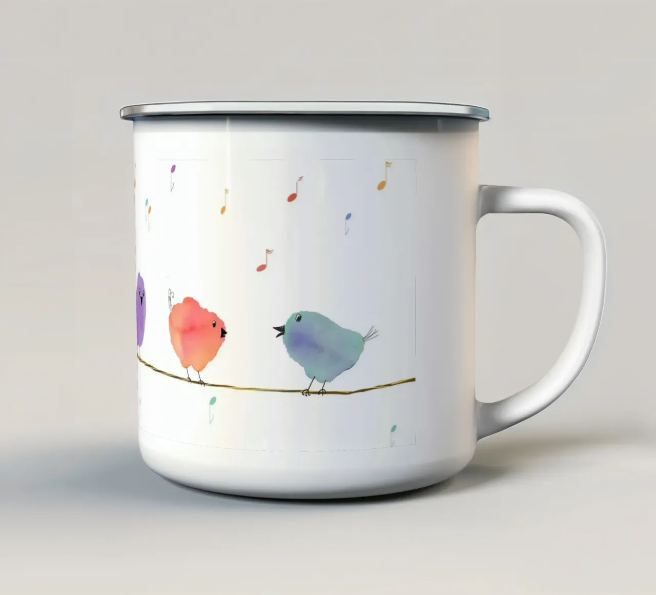 Fünf Vögelchen auf einem Ast tazza in smalto da Farbwelten