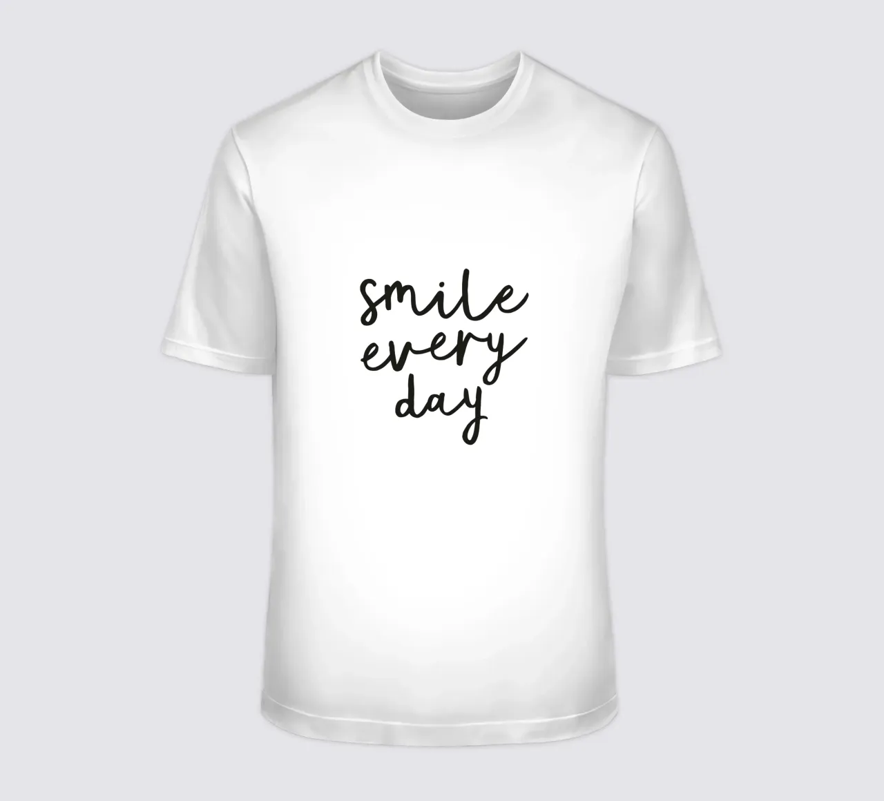 Smile Every Day Inspirational Typography Minimalist Print t-shirt by THE MOTIVATED TYPE
