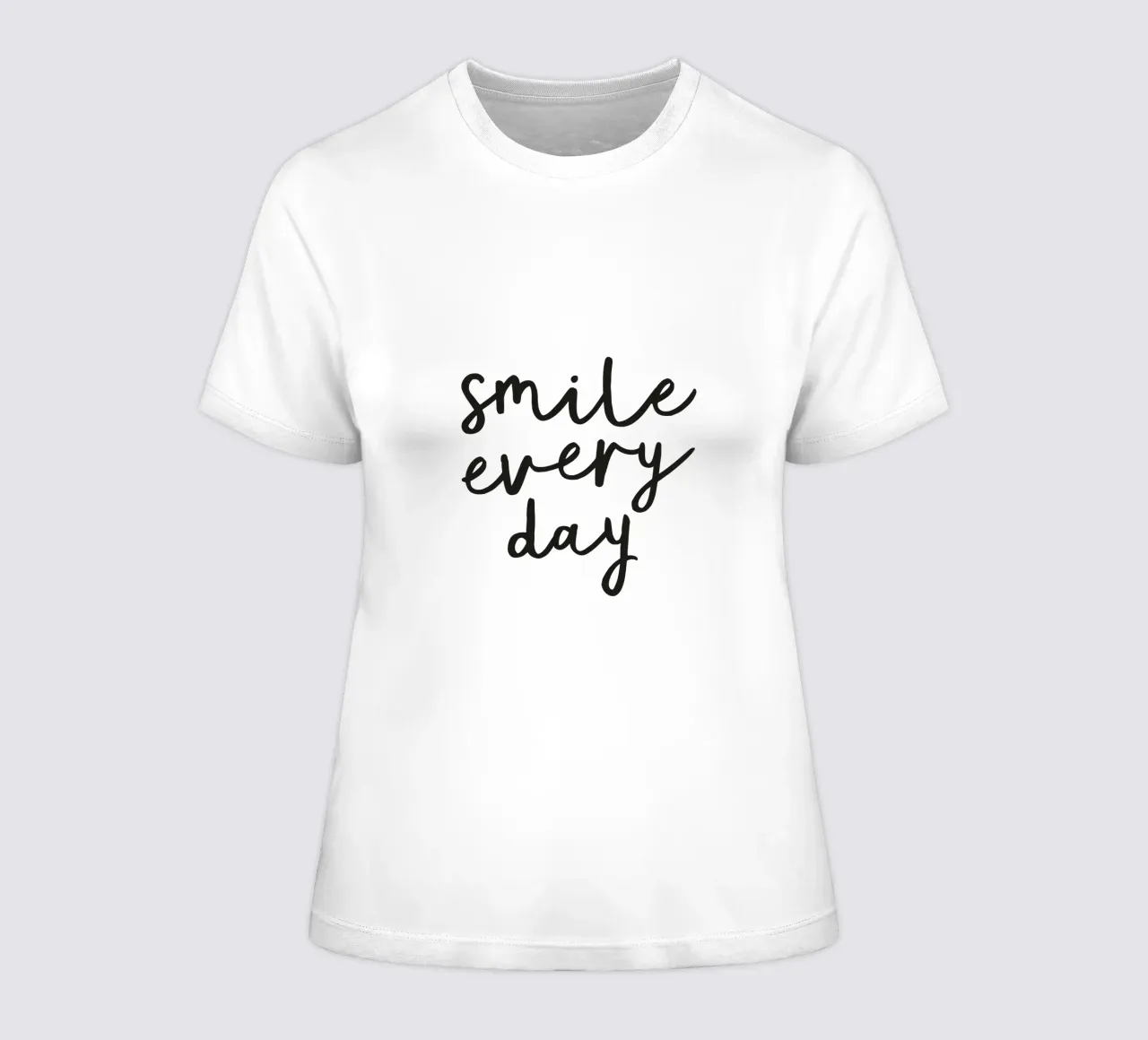 Smile Every Day Inspirational Typography Minimalist Print women's fitted t-shirt by THE MOTIVATED TYPE