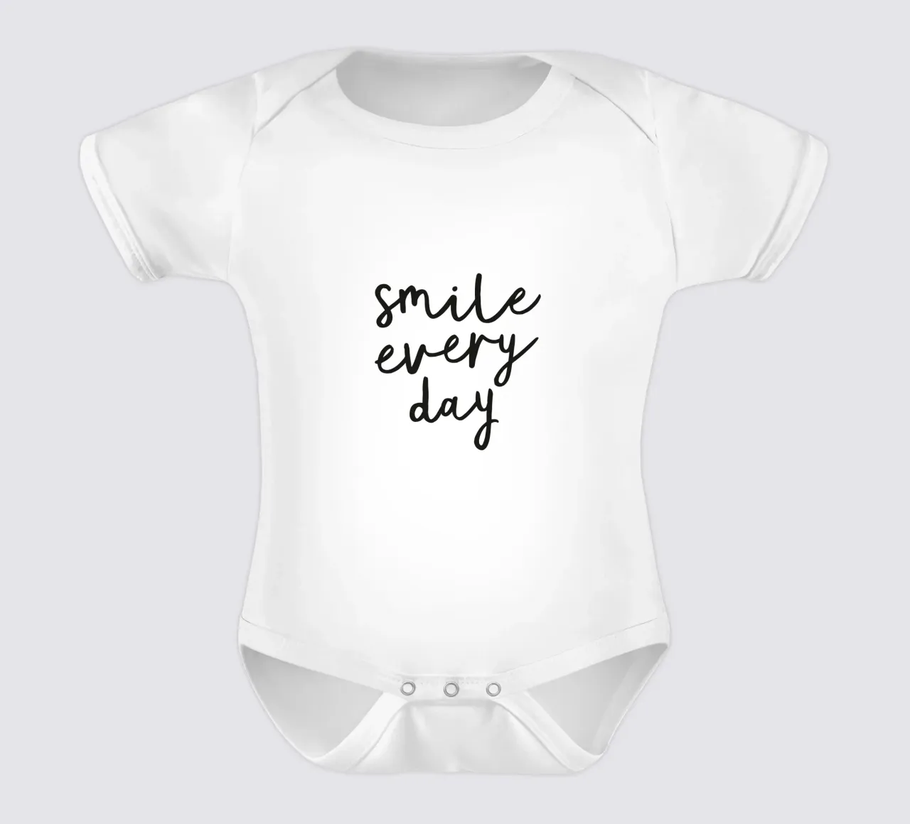 Smile Every Day Inspirational Typography Minimalist Print short-sleeve baby romper by THE MOTIVATED TYPE