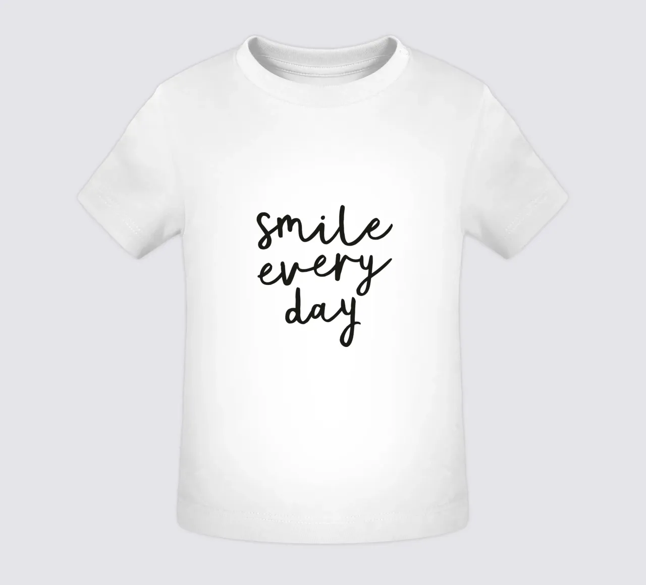 Smile Every Day Inspirational Typography Minimalist Print baby t-shirt by THE MOTIVATED TYPE