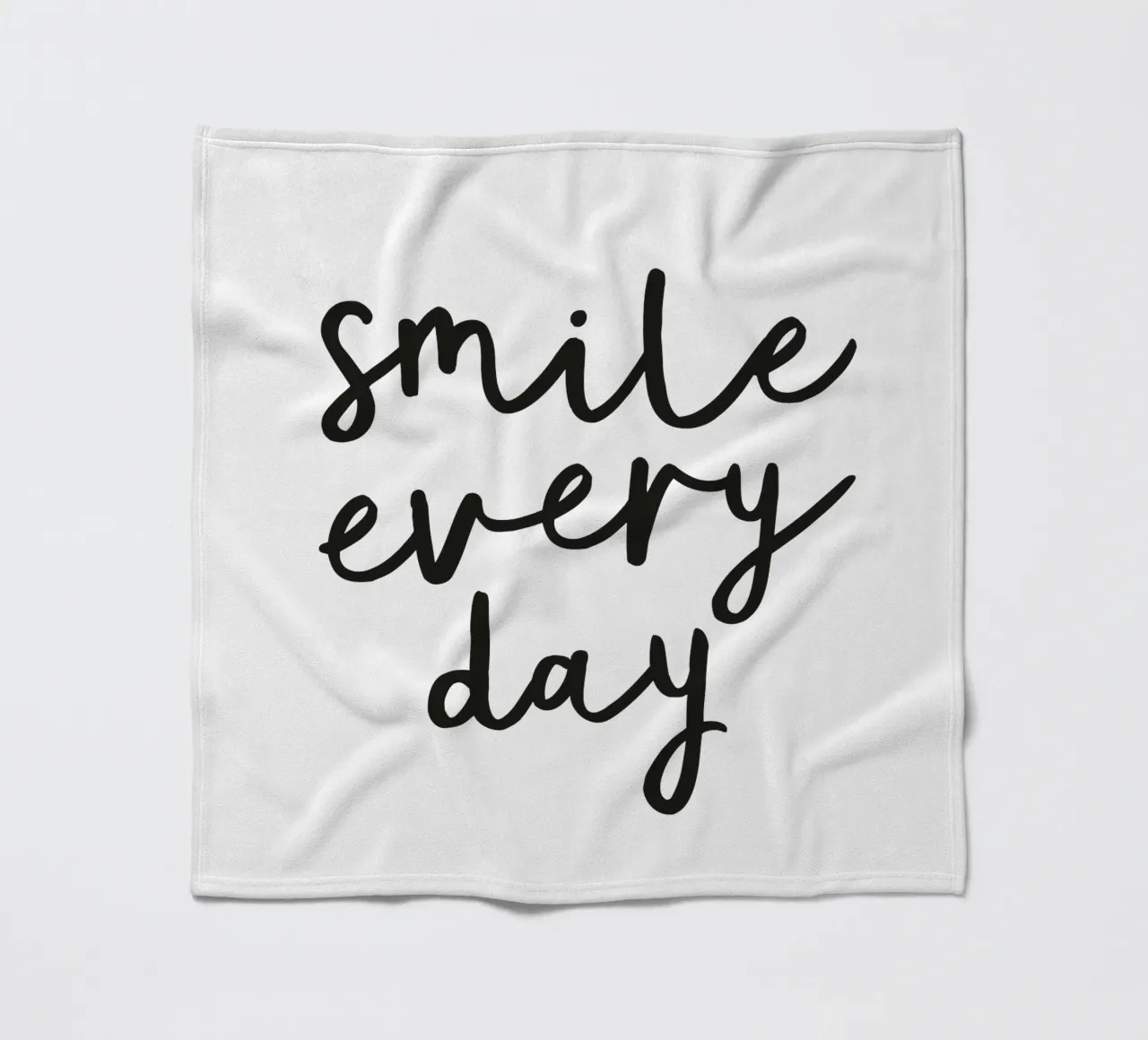 Smile Every Day Inspirational Typography Minimalist Print fleece blanket by THE MOTIVATED TYPE