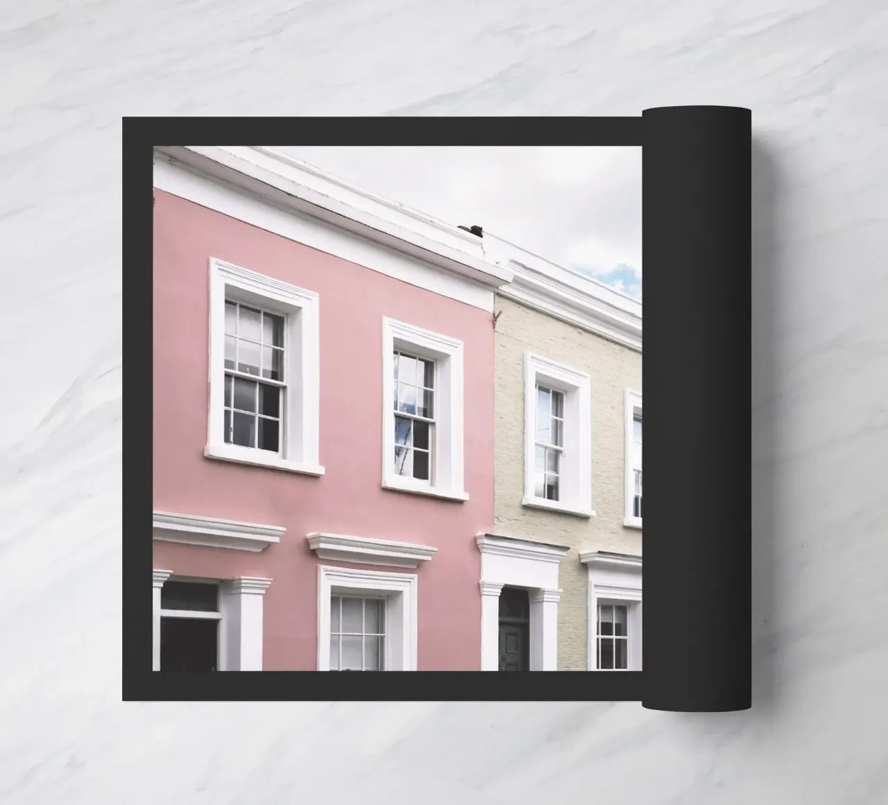 Londra, Inghilterra I Facciate di case dai colori pastello zerbino da Julie Travel Photography