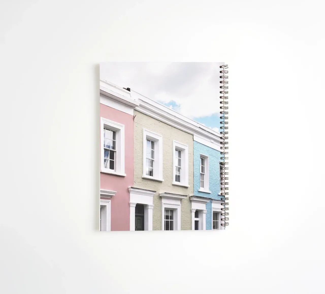 Londra, Inghilterra I Facciate di case dai colori pastello diario ad anelli da Julie Travel Photography