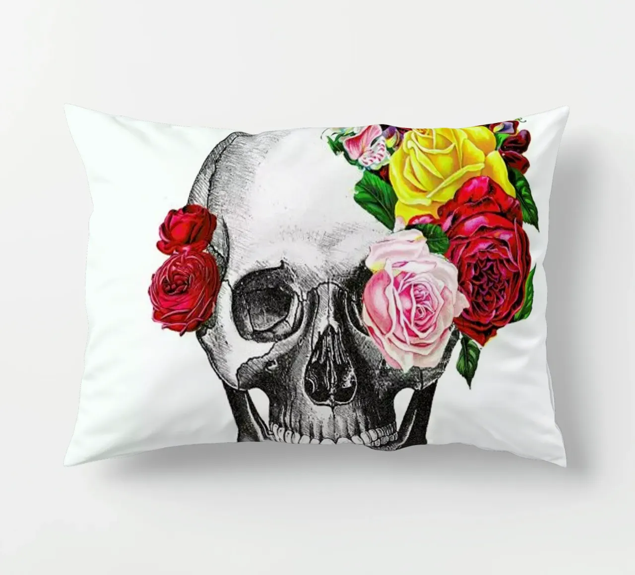 Skull with roses cuscino da Rococco LA