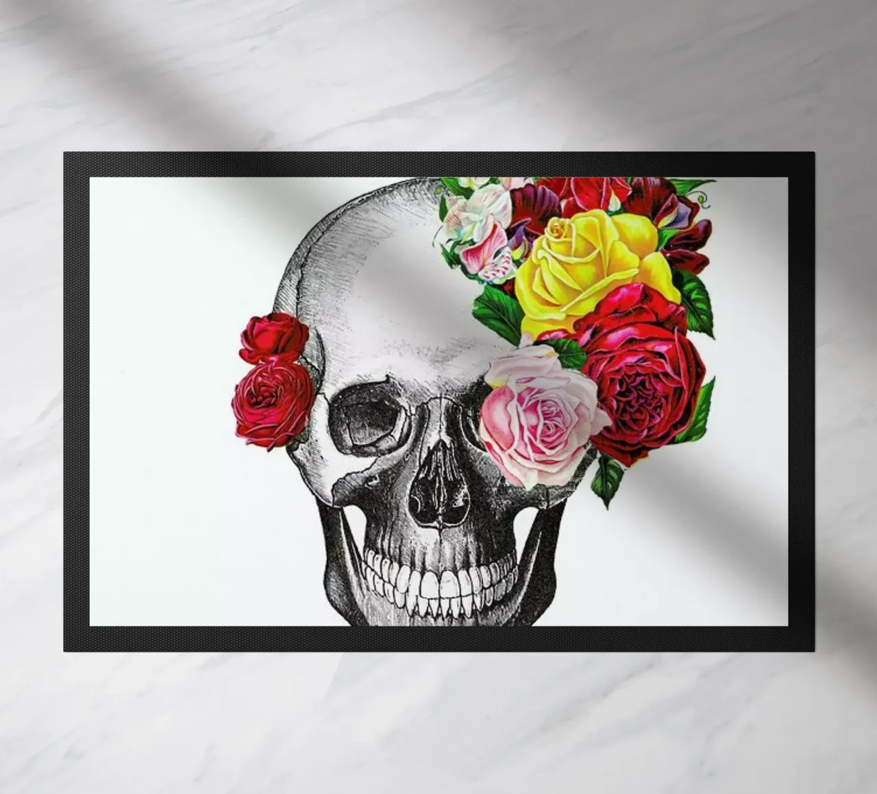 Skull with roses zerbino da Rococco LA