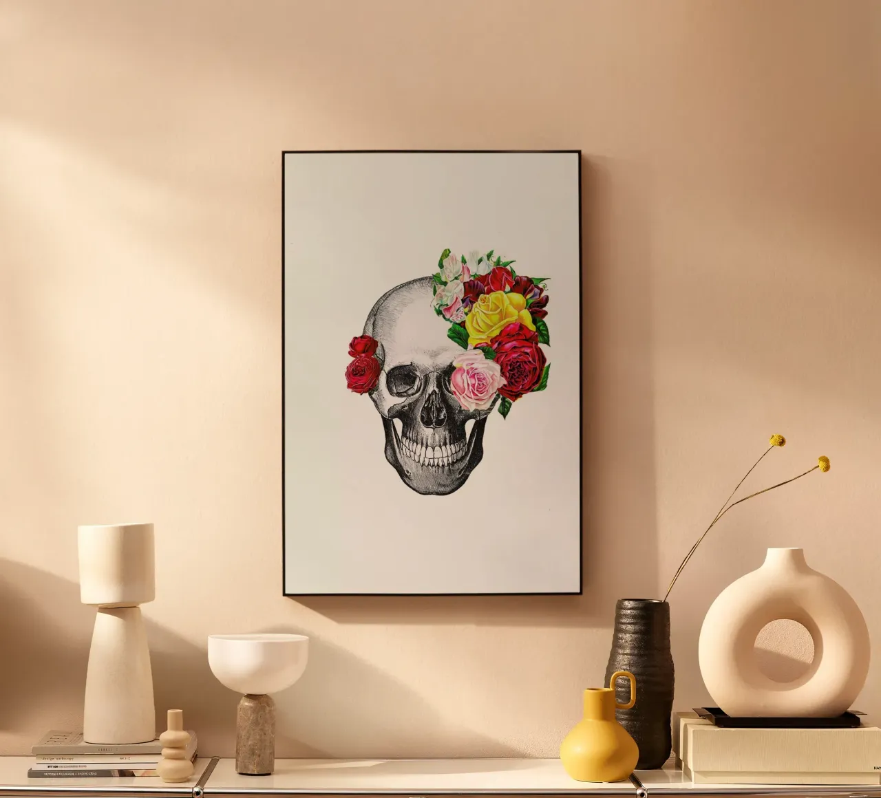 Skull with roses plexiglass da Rococco LA