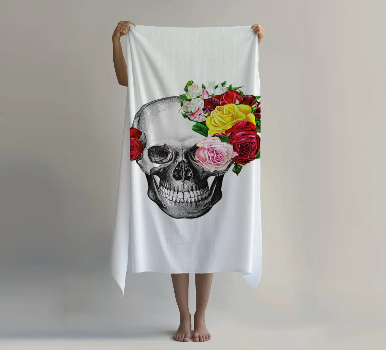 Skull with roses telo mare da Rococco LA