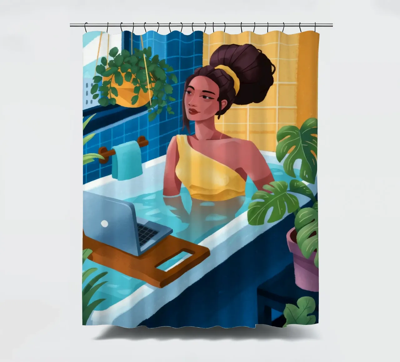 Tranquil Bath Reverie shower curtain by Prism Palette