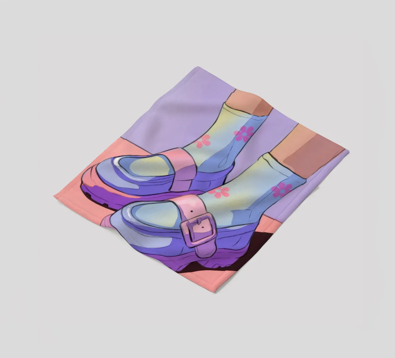 Pastellfarbene Schuhsinfonie Fleecedecke von Prism Palette