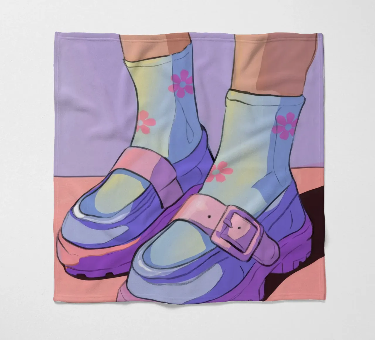Pastellfarbene Schuhsinfonie Fleecedecke von Prism Palette