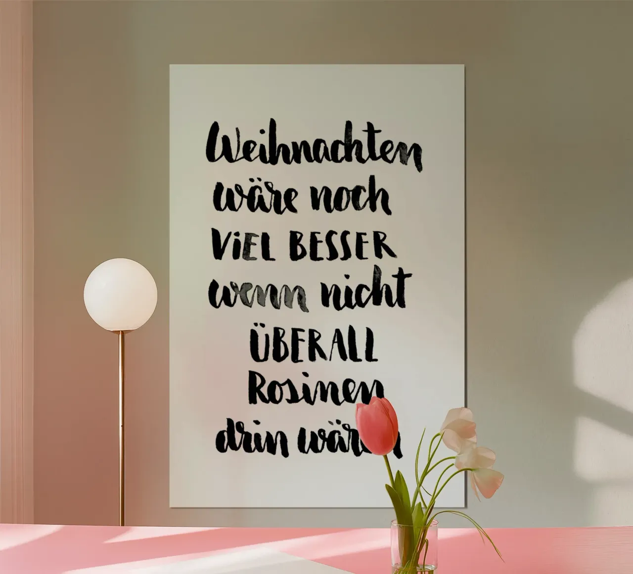 Weniger Rosinen poster con telaio in plastica da Brushmeetspaper