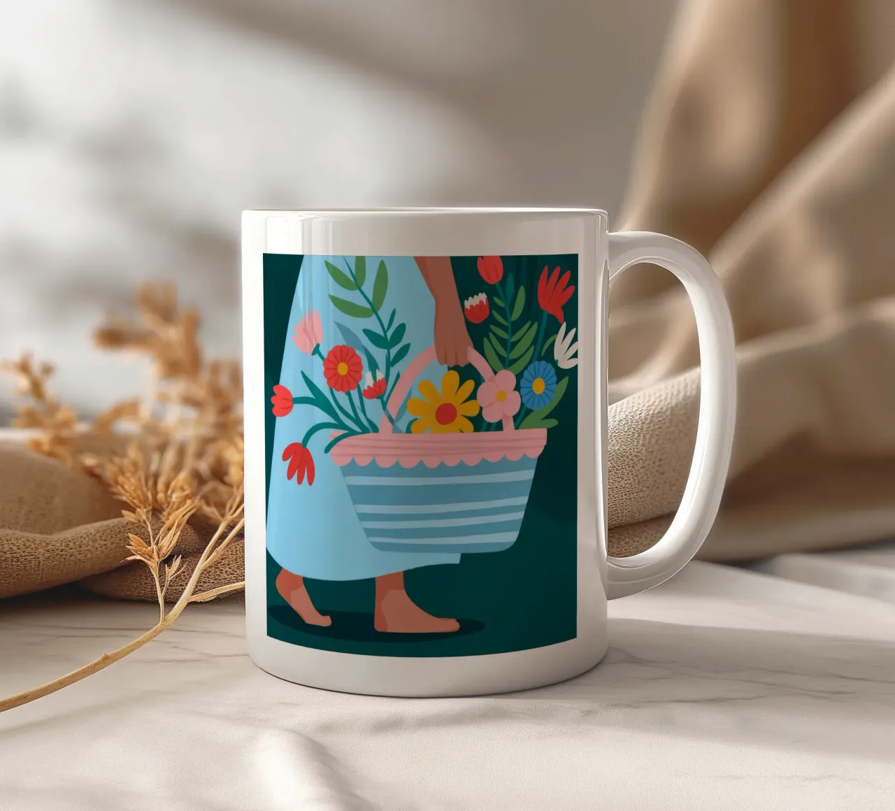 Rapsodia del cesto floreale tazza in ceramica da Prism Palette