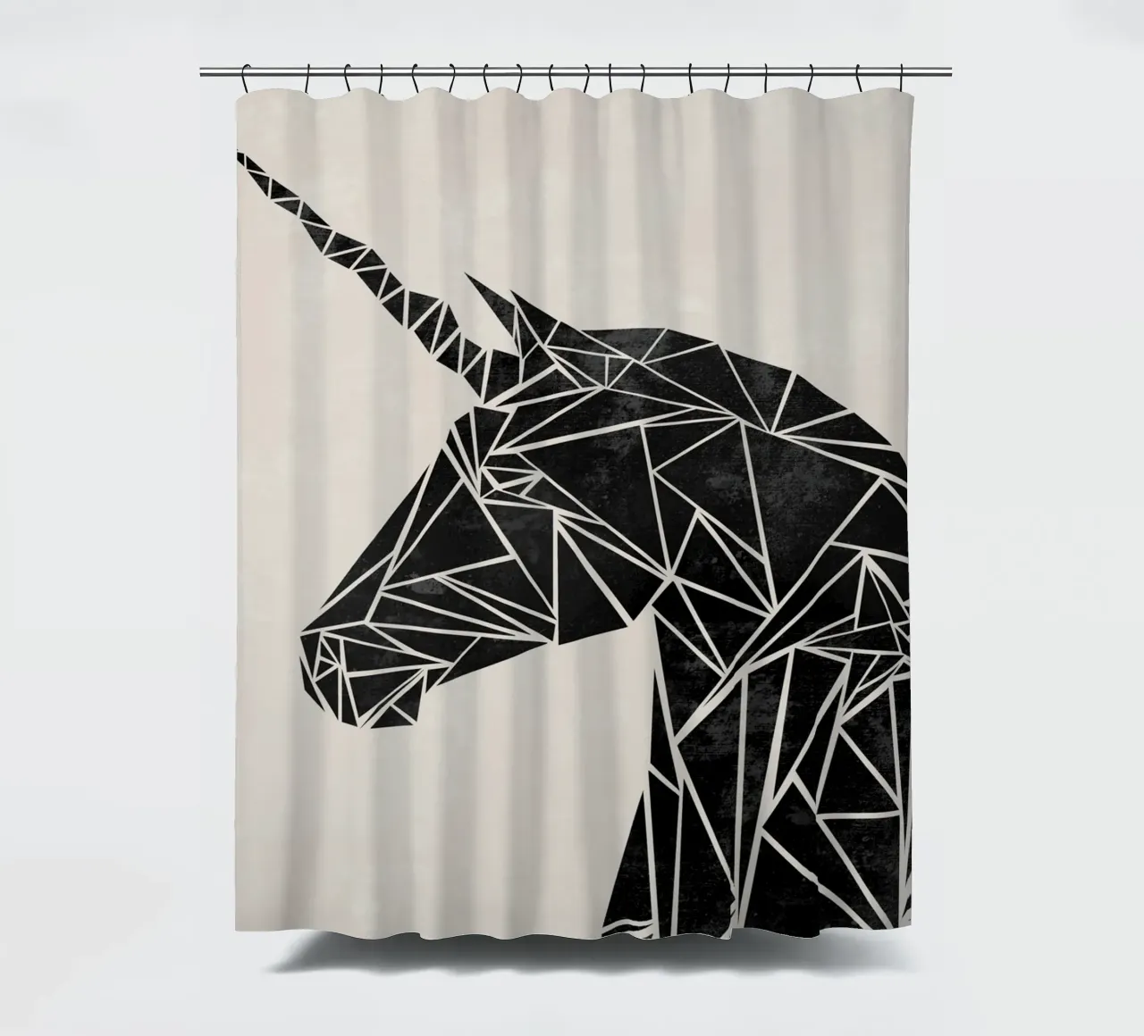 Mid Century Unicorn shower curtain by BAINAI