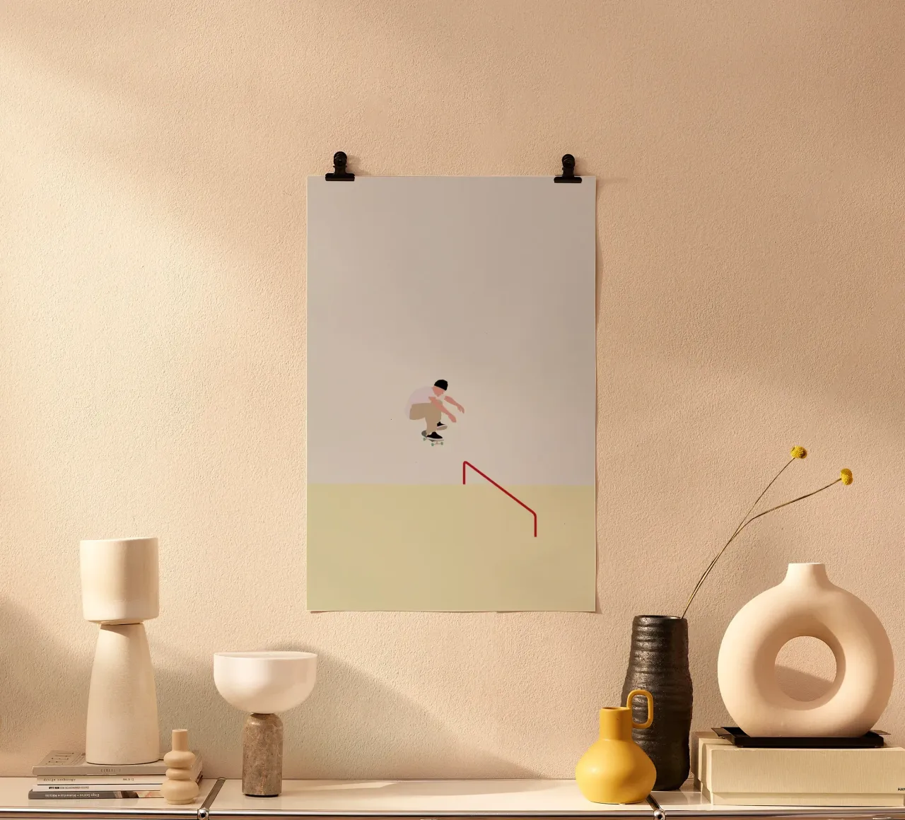 Skateboarding poster con telaio in legno da Swen Swensøn