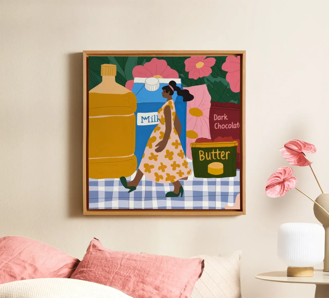 Morning Bazaar Euphoria canvas with Floater frame by Prism Palette