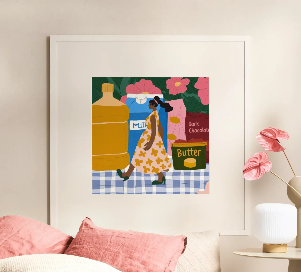 Euforia da bazar mattutino poster con telaio in legno da Prism Palette