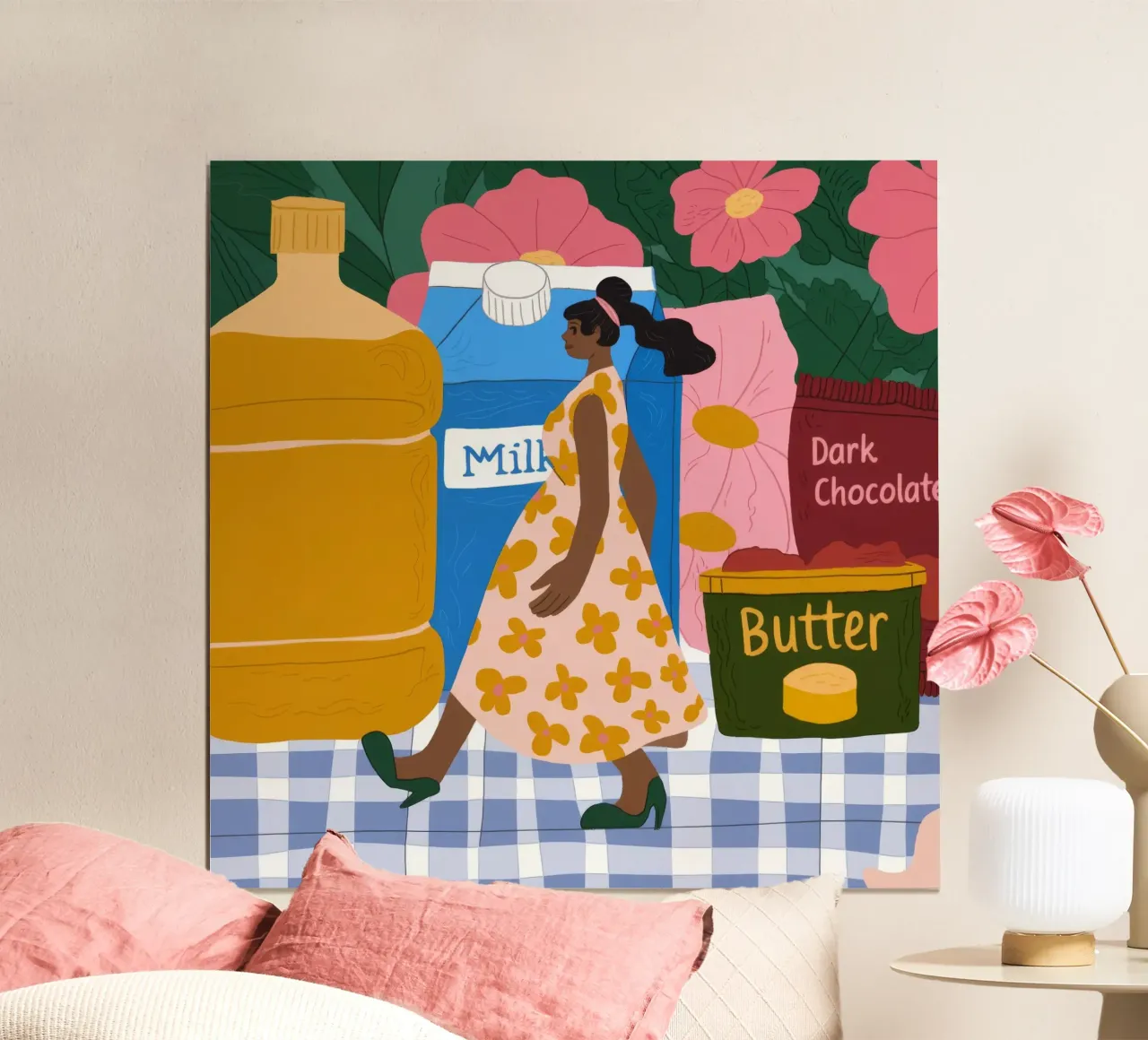 Euforia da bazar mattutino poster con telaio in legno da Prism Palette