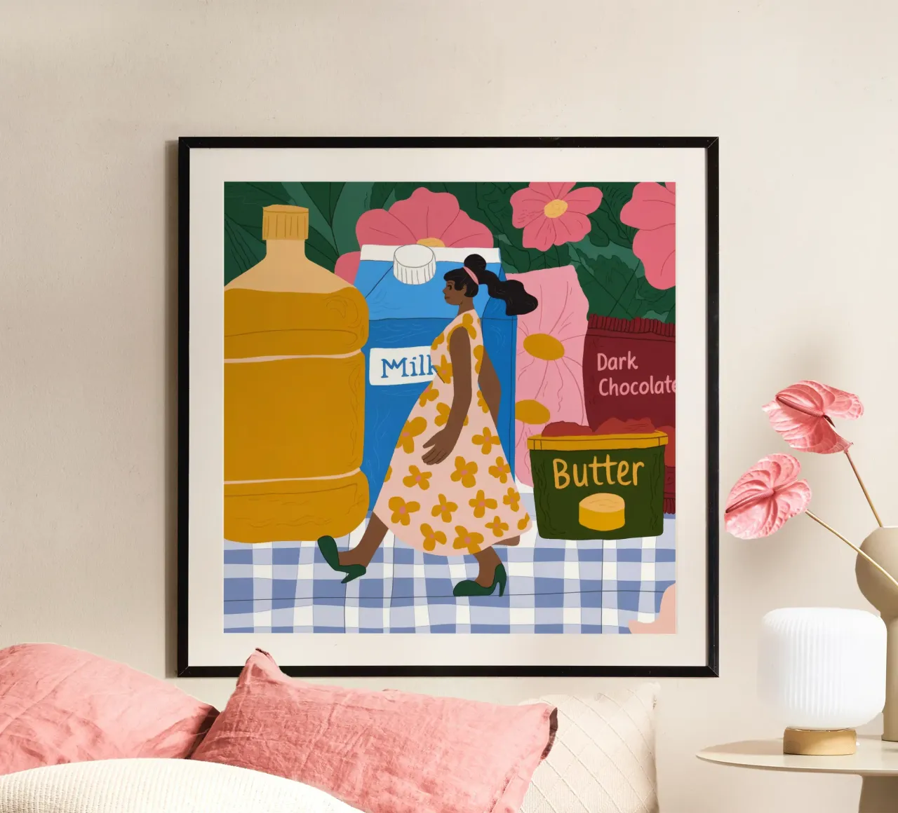 Euforia da bazar mattutino poster con telaio in legno da Prism Palette