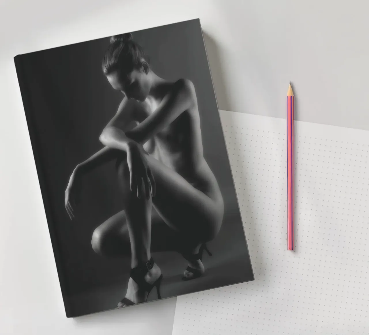 Crouching Nude notebook by Dave Hare Photography