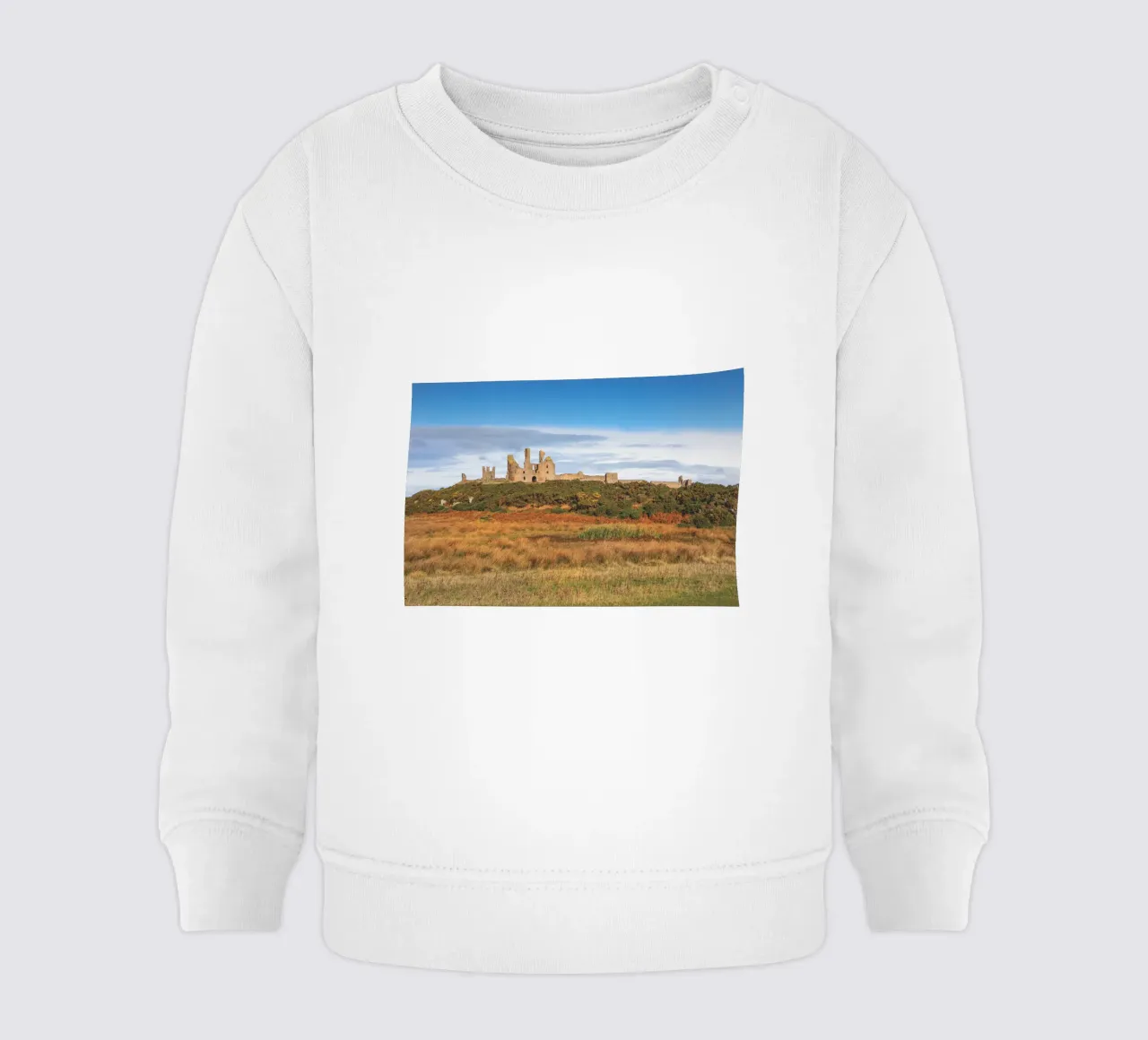 Dunstanburgh Castle felpa neonato da Dave Hare Photography