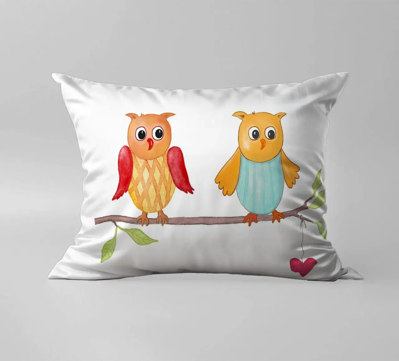 Eulen auf einem Zweig cuscino da Farbwelten