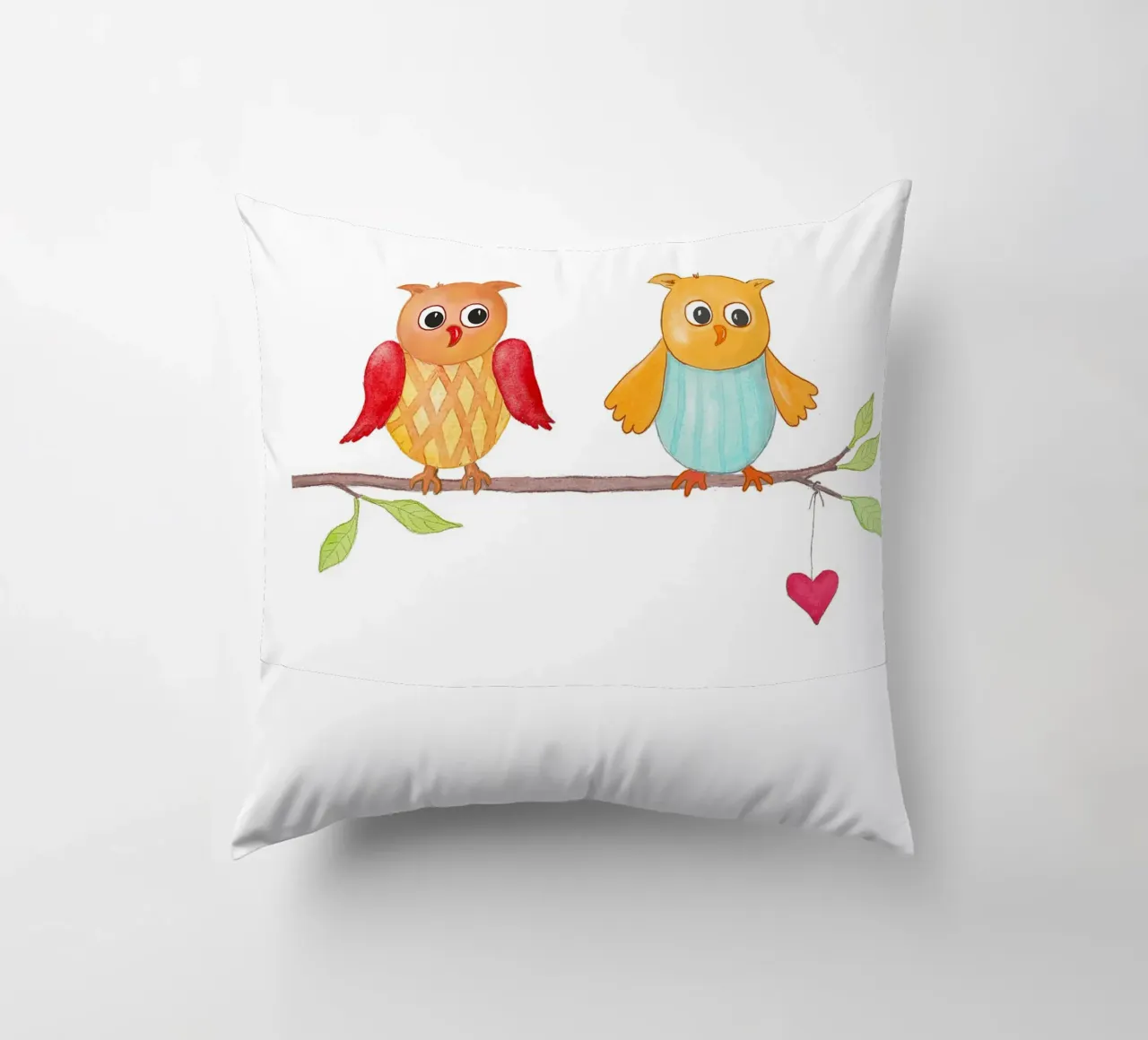 Eulen auf einem Zweig cuscino da Farbwelten