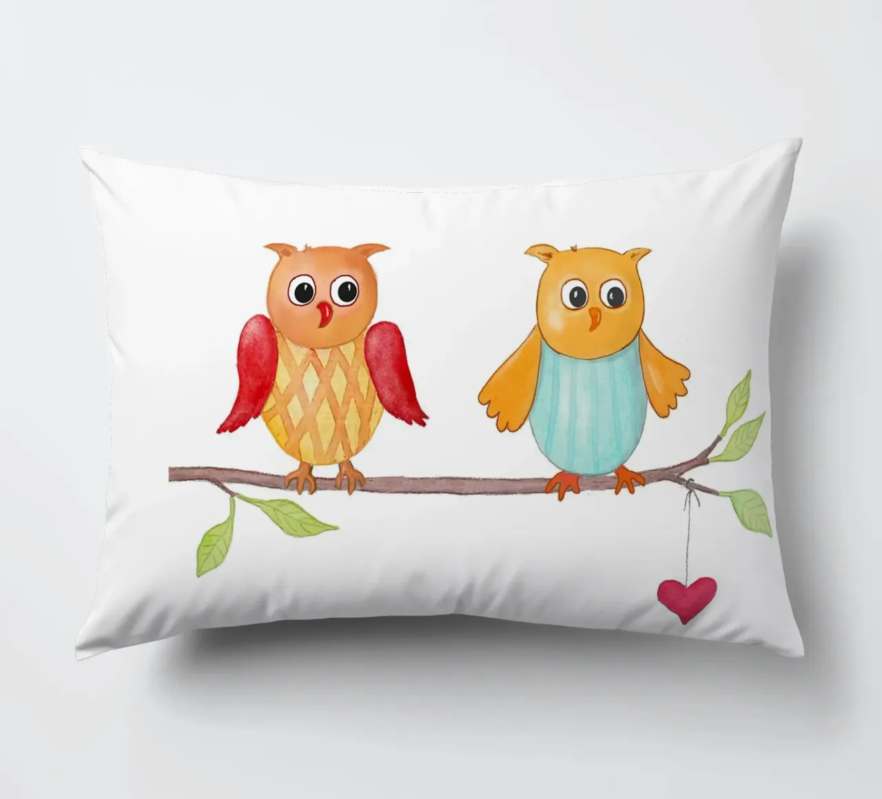 Eulen auf einem Zweig cuscino da Farbwelten