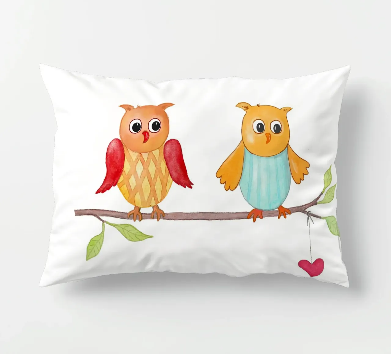 Eulen auf einem Zweig cuscino da Farbwelten